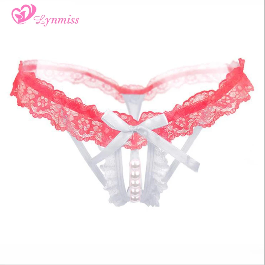 Lynmiss Women\'s Panties Underwear For Sexy Pearl Lingerie Women Lace Panties Erotic Underwear Briefs Sexy Apparel Erotic