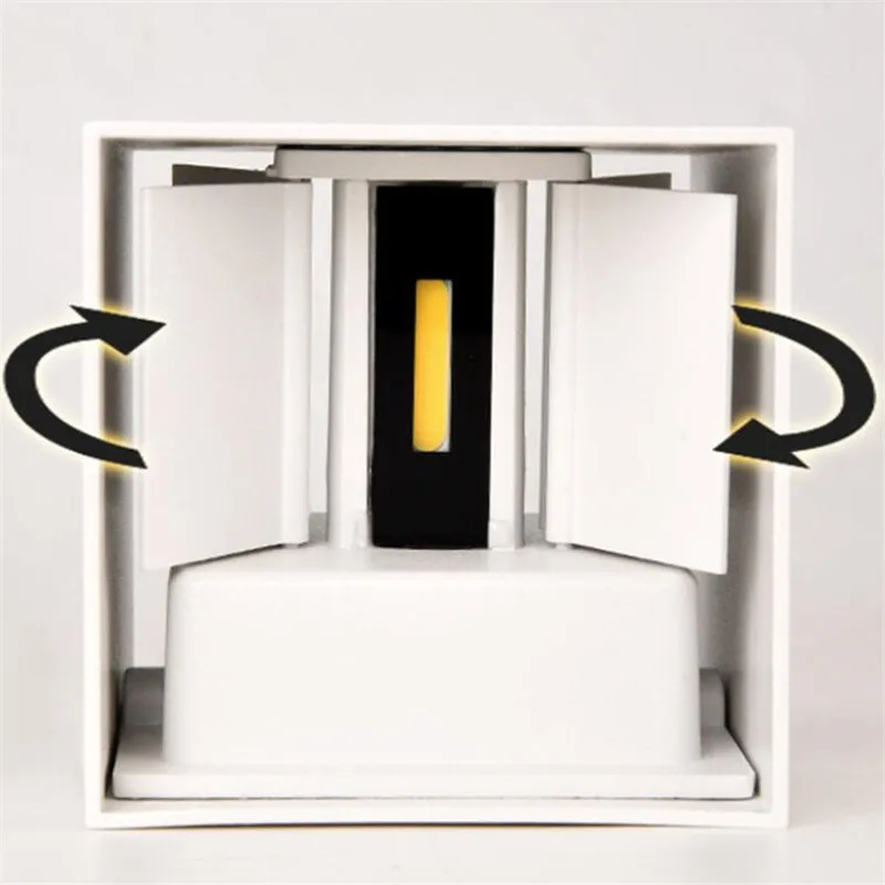 8PCS/Lot 9W 12W Dimmable COB Modern Adjustable Surface Mounted LED Wall Lamp Outdoor Indoor Waterproof Wall Light