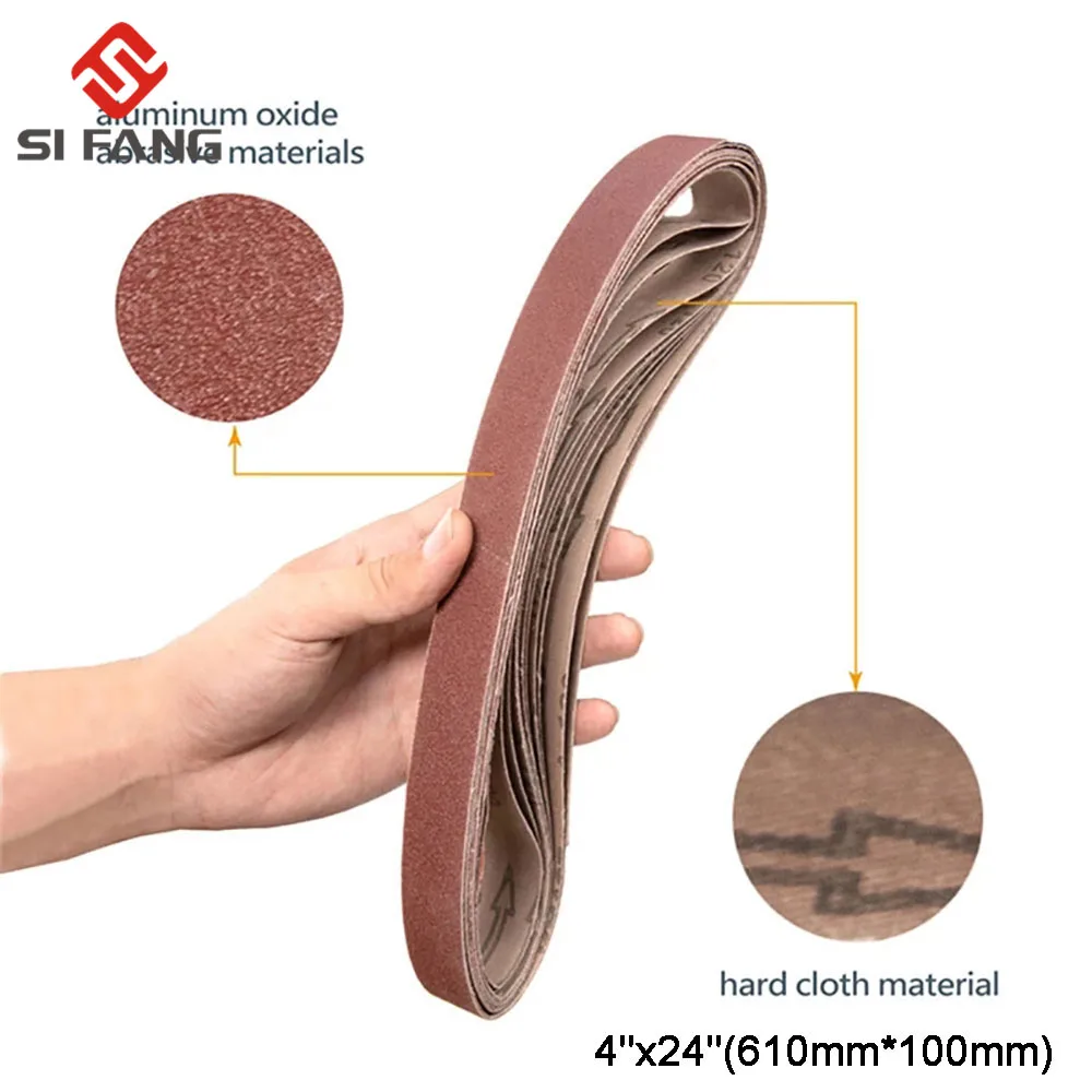 5 Chiếc 610*100Mm Nhám Nhám Thắt Lưng P40-320 Nhám Nhám Màn Hình Ban Nhạc 4 "* 24" Cho gỗ Mềm Mài Kim Loại Đánh Bóng