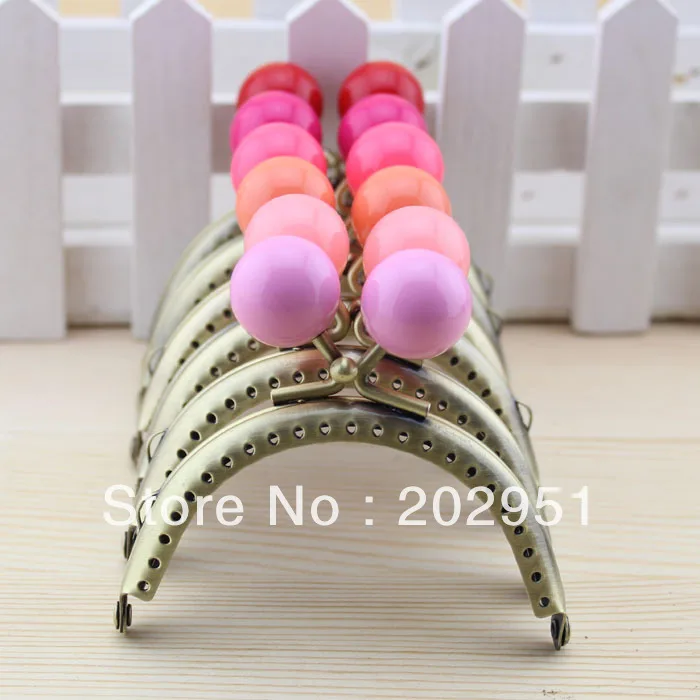 1PCS 26cm Antique Bronze M Shape Embossed Candy Bead Big Metal Purse Frame Bag Kiss Clasp Handle DIY Accessories