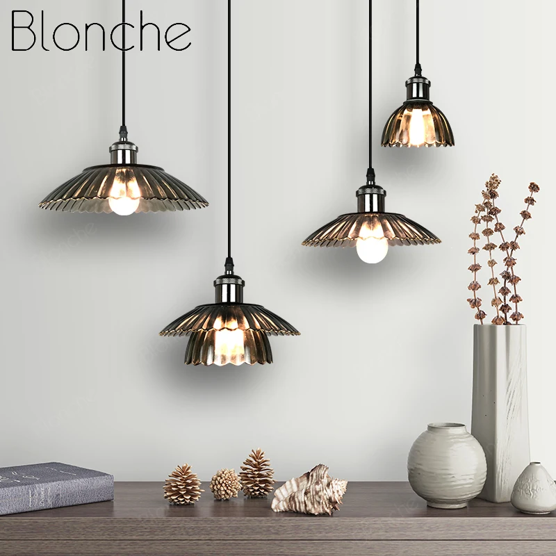 

Modern Glass Pendant Lamp Industrial American Pendant Lights Dining Room Bedroom Kitchen Loft Hanging Lamp Home Decor Luminaire