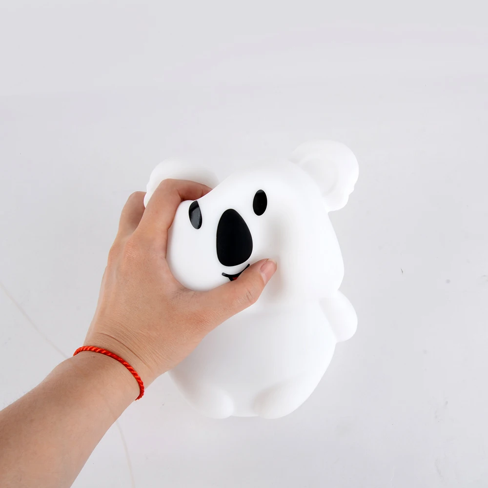 Koala LED Night Light Touch Sensor Remote Control 9 Colors Dimmable Timer Rechargeable Silicone Animal Lamp for Kids Baby Gift