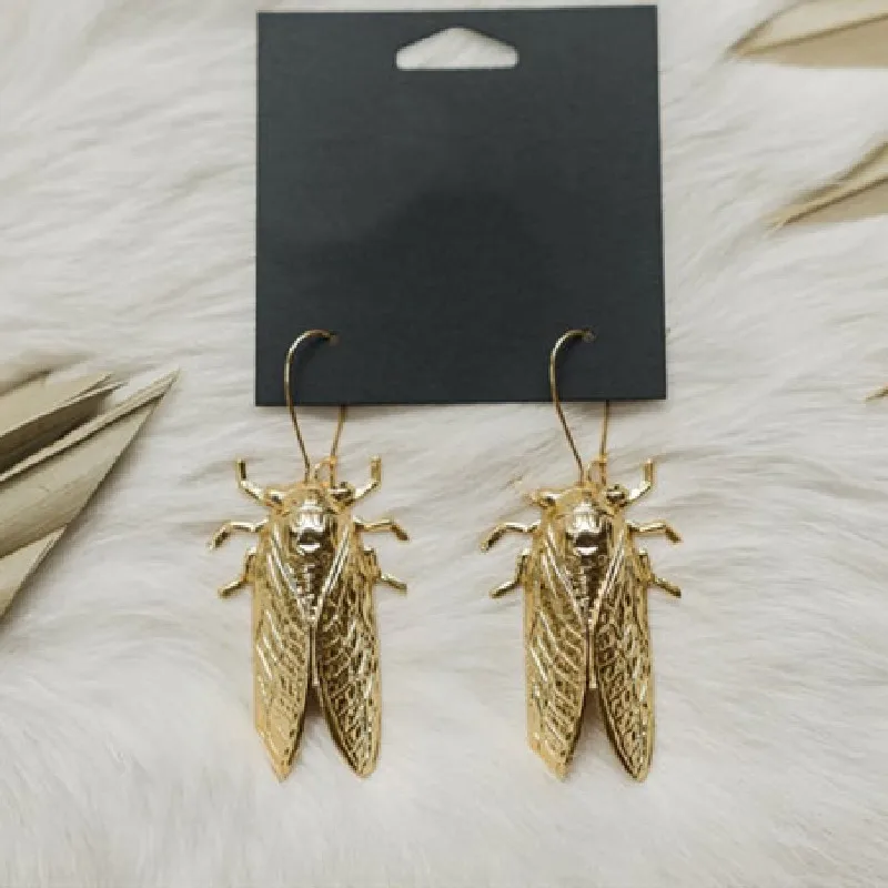 New Cicada Earrings Statement Minimalism Punk Creativity Metal Accessories Ear Stud Drop Women Witch Fashion Jewelry Gift Trend