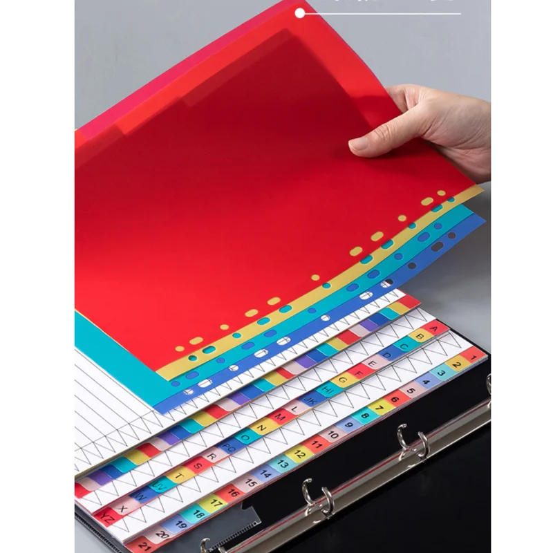 A4 Plastic Binder Index Dividers Classification Paging Separation Color Paper Print 10 Pages File Folder Accessories