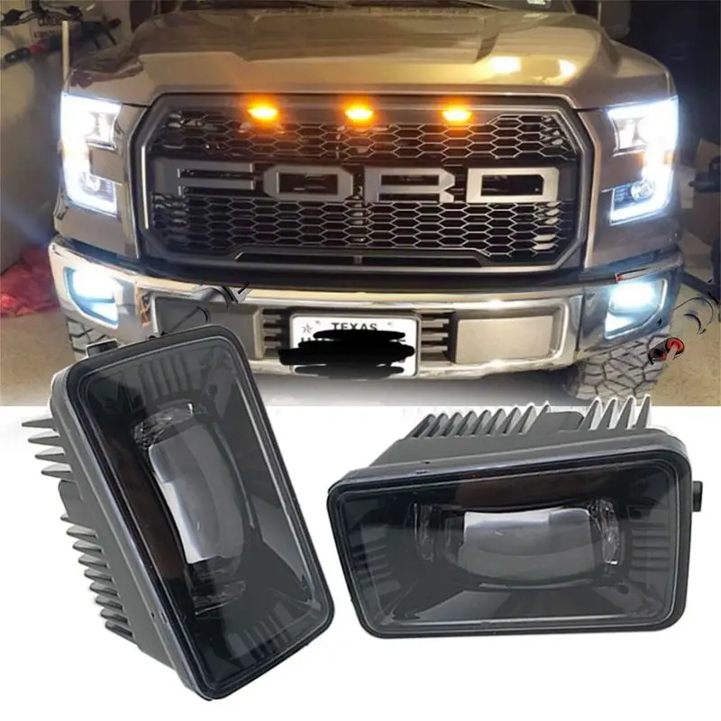 

2pcs Black Rectangular LED Fog Lights Lamps Driving Light for Ford F150 Super Duty 2015 2016 2017 2018