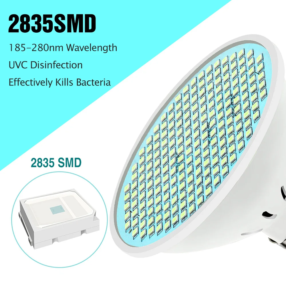 E27 luz uv germicida led 254nm lâmpada ultravioleta led 25w 35 50 desinfectar lâmpada spotlight bacteriana 220v 110v esterilizador luz