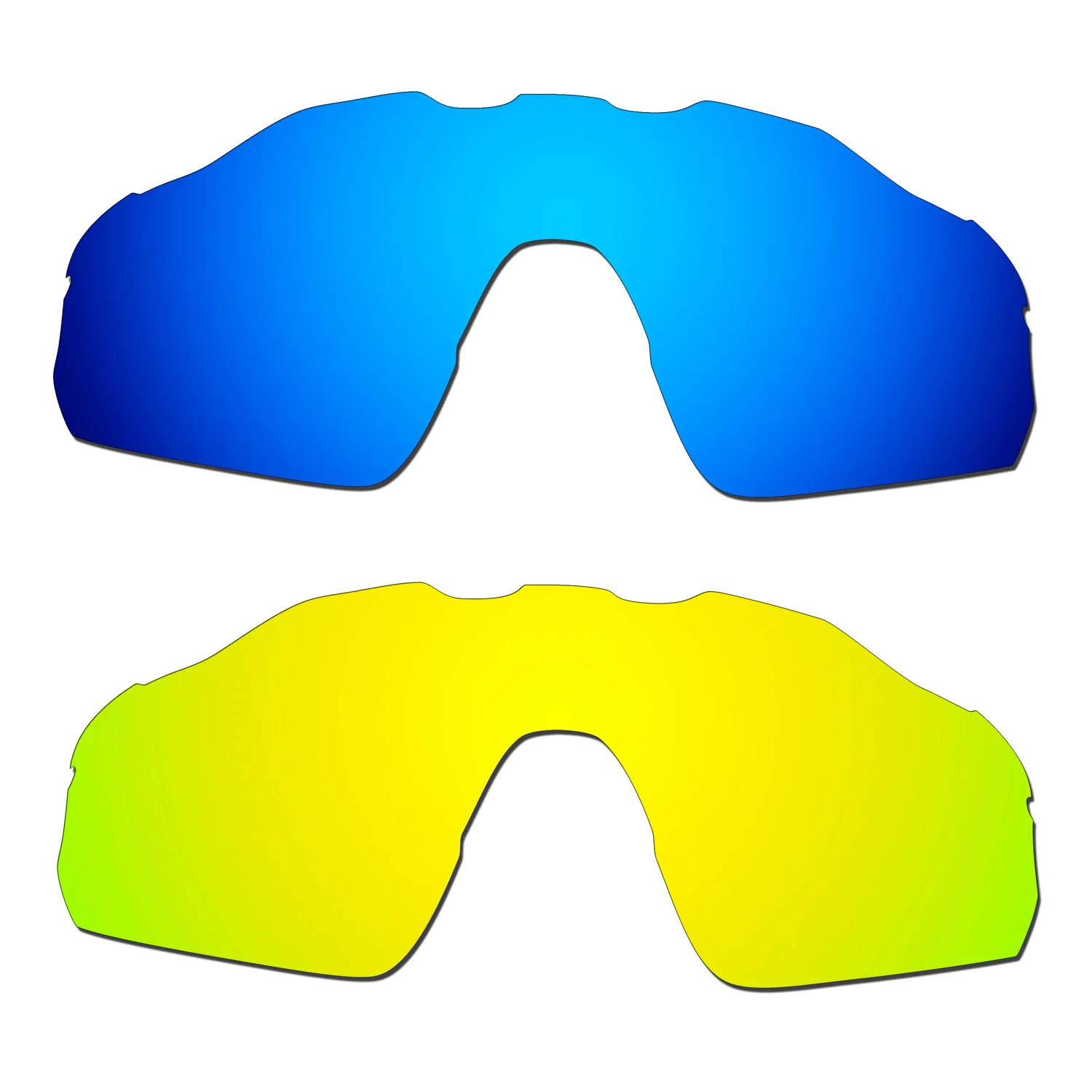 HKUCO Polarized Replacement Lenses For Radar EV Pitch Sunglasses Blue/Gold 2 Pairs