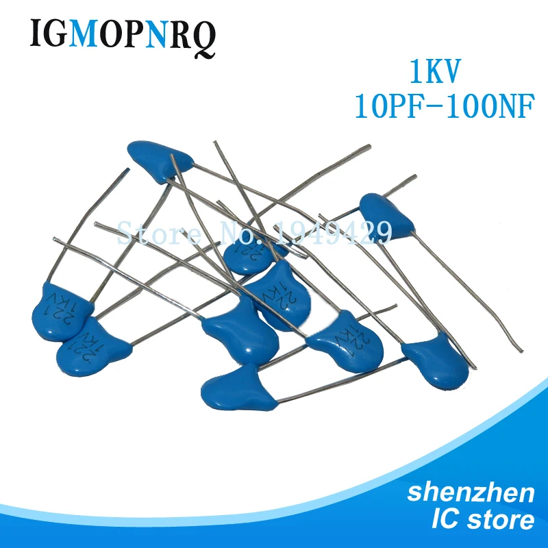 20pcs High voltage Ceramic Capacitor1KV 2KV 3KV 5PF 30PF 47PF 56PF 100PF 220PF 1NF 2.2NF 3.3NF 4.7NF 10NF 100NF 471 222 223 103