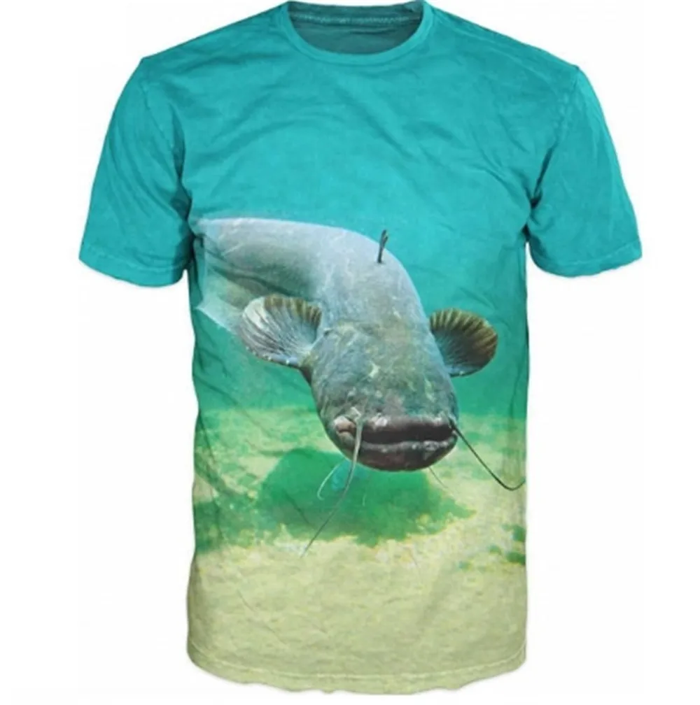 2021 Summer New 3D Printing Fish Pattern Men\'s And Women\'s Casual T-Shirts Fashion Trend Young Handsome T-Shirt Tops