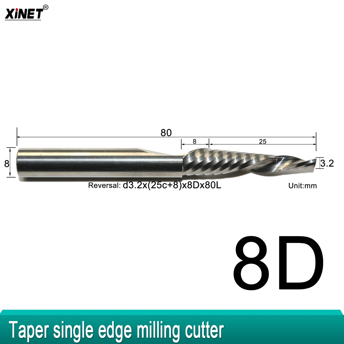 Fresa conica a bordo singolo in acciaio al tungsteno inverso/speciale per fresa a spirale a bordo singolo in legno acrilico CNC