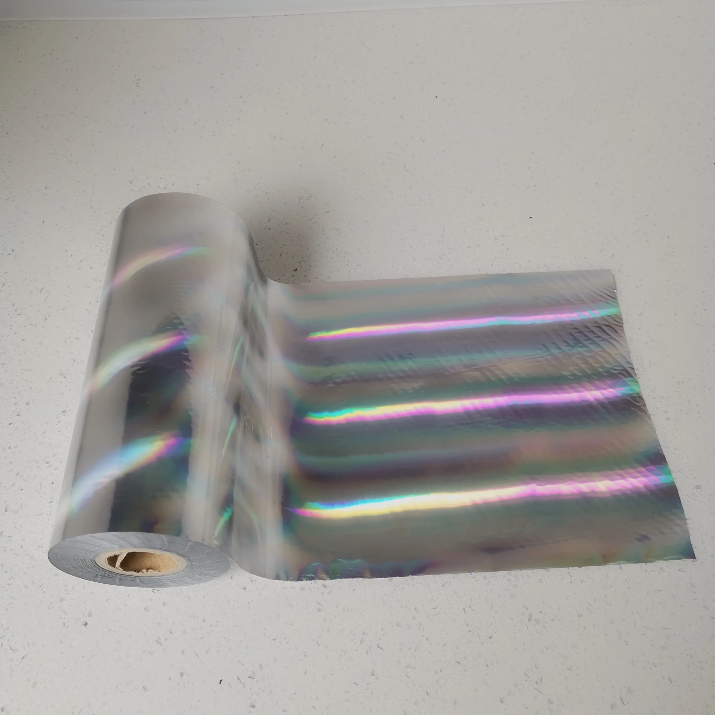 Rollo de papel de aluminio para estampado en caliente, lámina de plástico y película de plástico, Material PP PE, color plateado, 16cm x 120m, envío