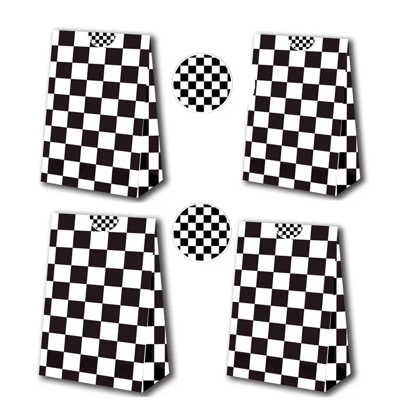 12pcs Race Car Racing Treat Boxes Gift Bags Candy Wrapping Birthday Party for Boy Decoration Baby Shower Event Festival Decor