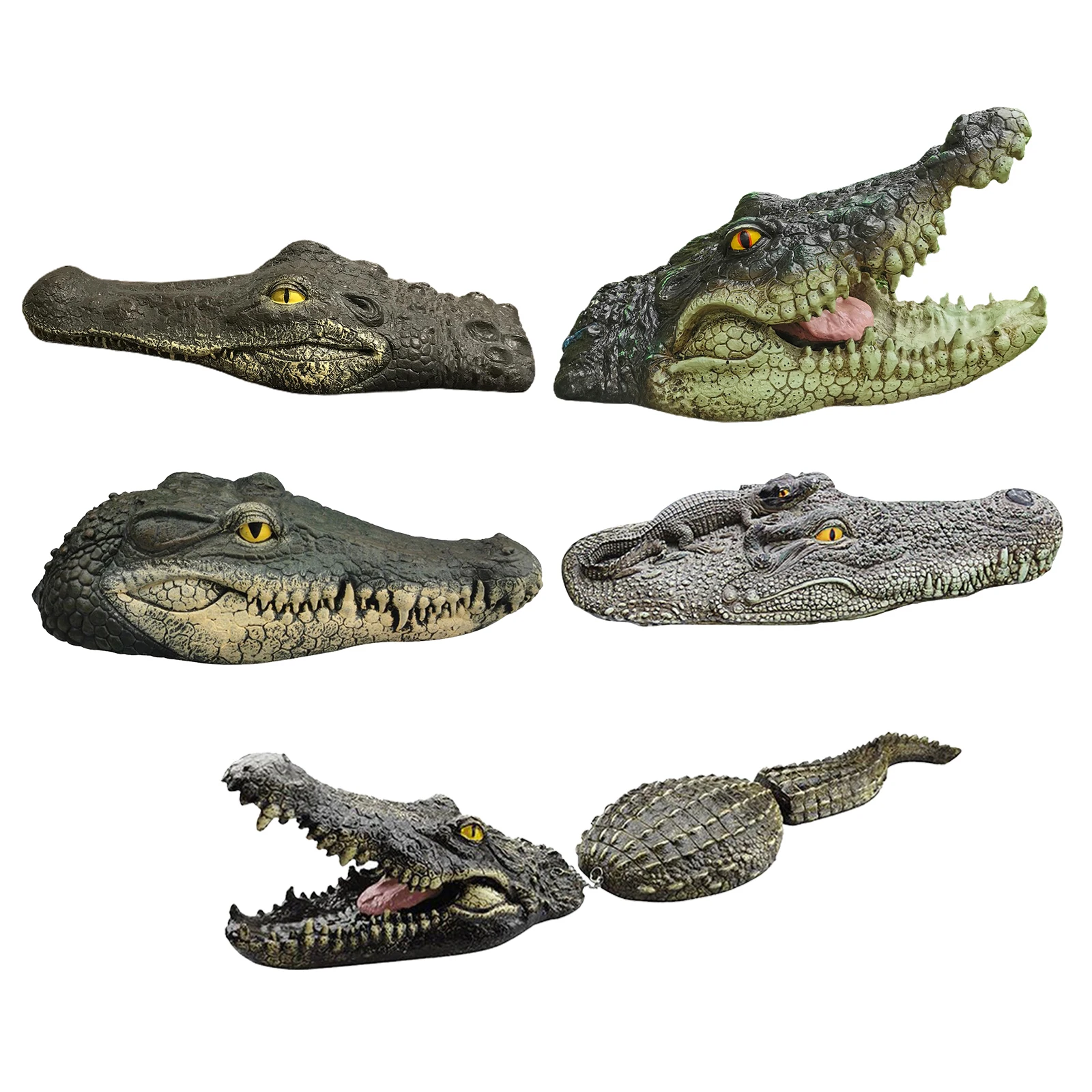 Simulation Alligator Floating Crocodile Head Decoy Water Bait for Outdoor Pool Alligator Decoy Garden Accessories Home Decor