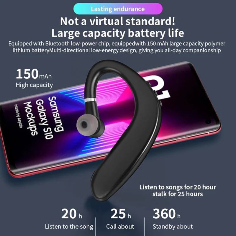 Original S109บลูทูธหูฟังตัดเสียงรบกวนไร้สายหูฟังสแตนด์บายยาวหูฟังพร้อมไมโครโฟนไดรฟ์ Callin