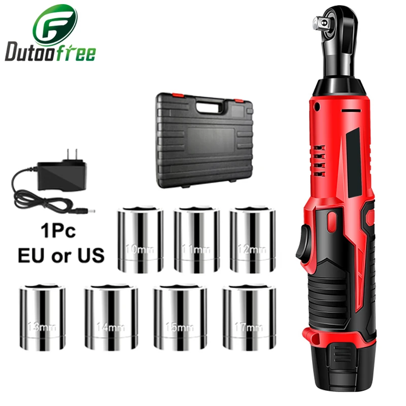 12V Cordless Electric Wrench 3/8 Ratchet Wrench set Angle Drill Screwdriver to Removal Screw Nut Car Repair Tool Power Tools