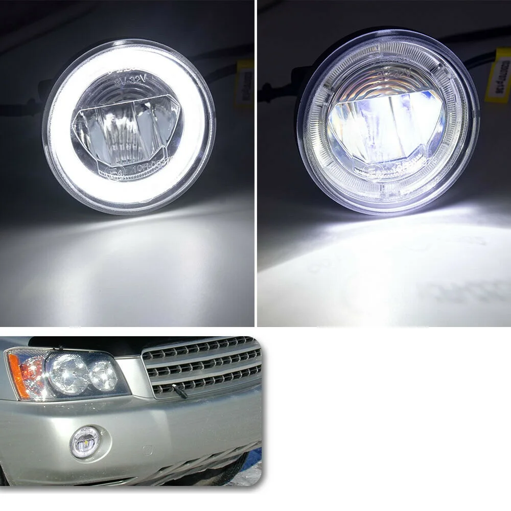 2pcs LED Halo Ring DRL Fog Lamp for 2004 2005 2006 2007 2008 09- Toyota Prius Highlander Echo Driving Daytime Running Light Lamp