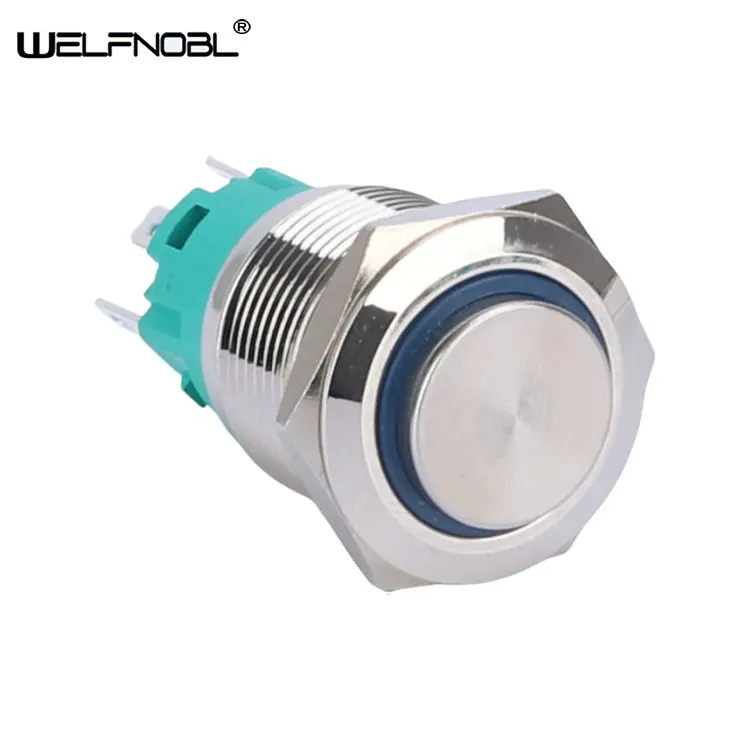 

Waterproof 19mm 1NO1NC Momentary Latching Blue Ring Light Reset Self-Locking LED Push Button Switch 220v