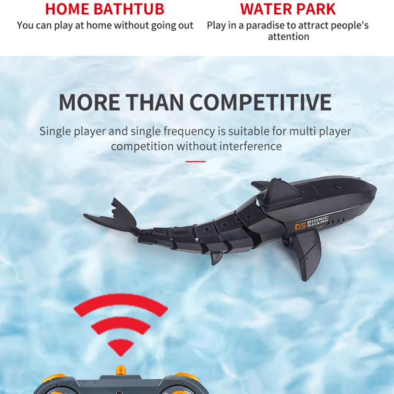 Elektrisch speelgoed voor kinderen 2.4G RC Submarine Shark Nieuwe afstandsbediening Elektrische Shark Oplaadbare watercadeau Afstandsbediening Boot