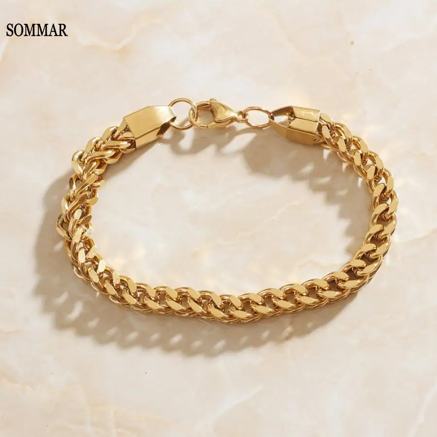 SOMMAR New Arrival!! 18KGP Gold plated Perfume women length 22cm bracelets Classic simplicity anchor floating charms