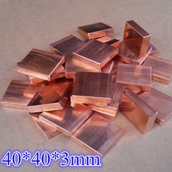 Disipador de calor de cobre rojo, 40x40x1mm/3mm/5mm, bloque de placa de refrigeración de conducción de calor, tamaño personalizado