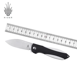 Kizer Hunting Knife Infinity V3579N2 2021 New Black & White G10 Handle with N690 Steel Blade Knife with Front Flipper Opening