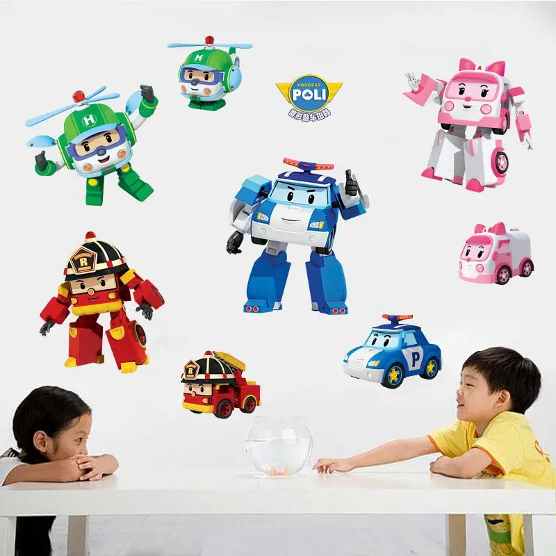 Hot Cartoon Super Wings Deformation Airplane Robot Baby Home Decoration Anime Posters Wall Decal Art Game WallPaper Kids Nursery