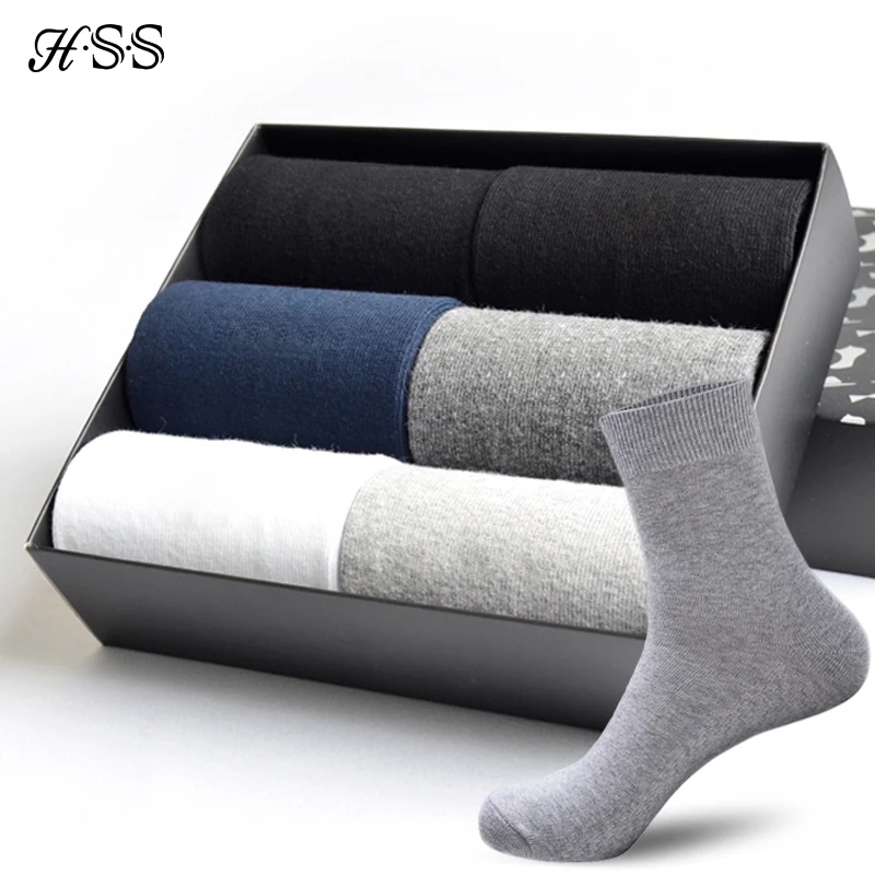 HSS 5pairs/lot High Quality Men Cotton Socks New Casual Business Summer Thin Black Socks Deodorant Breathable Man Long Sock