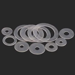 M3 M3.5 M4 M5- M20 Clear Nylon Plain Washers  Plastic Flat Washer Transparent Insulating Flat Washer Clear Plastic Gasket