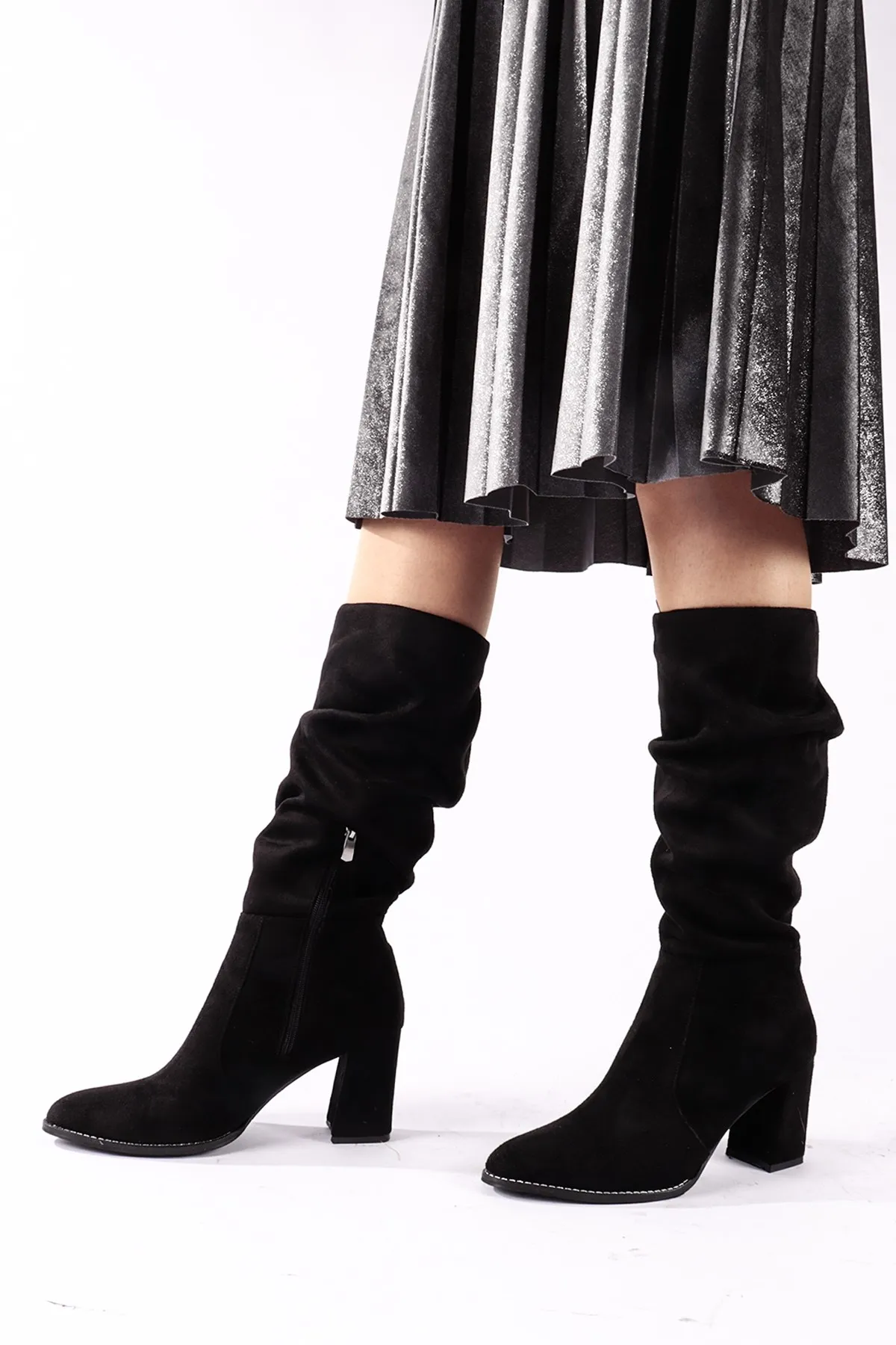 Fiona botas de camurça preta