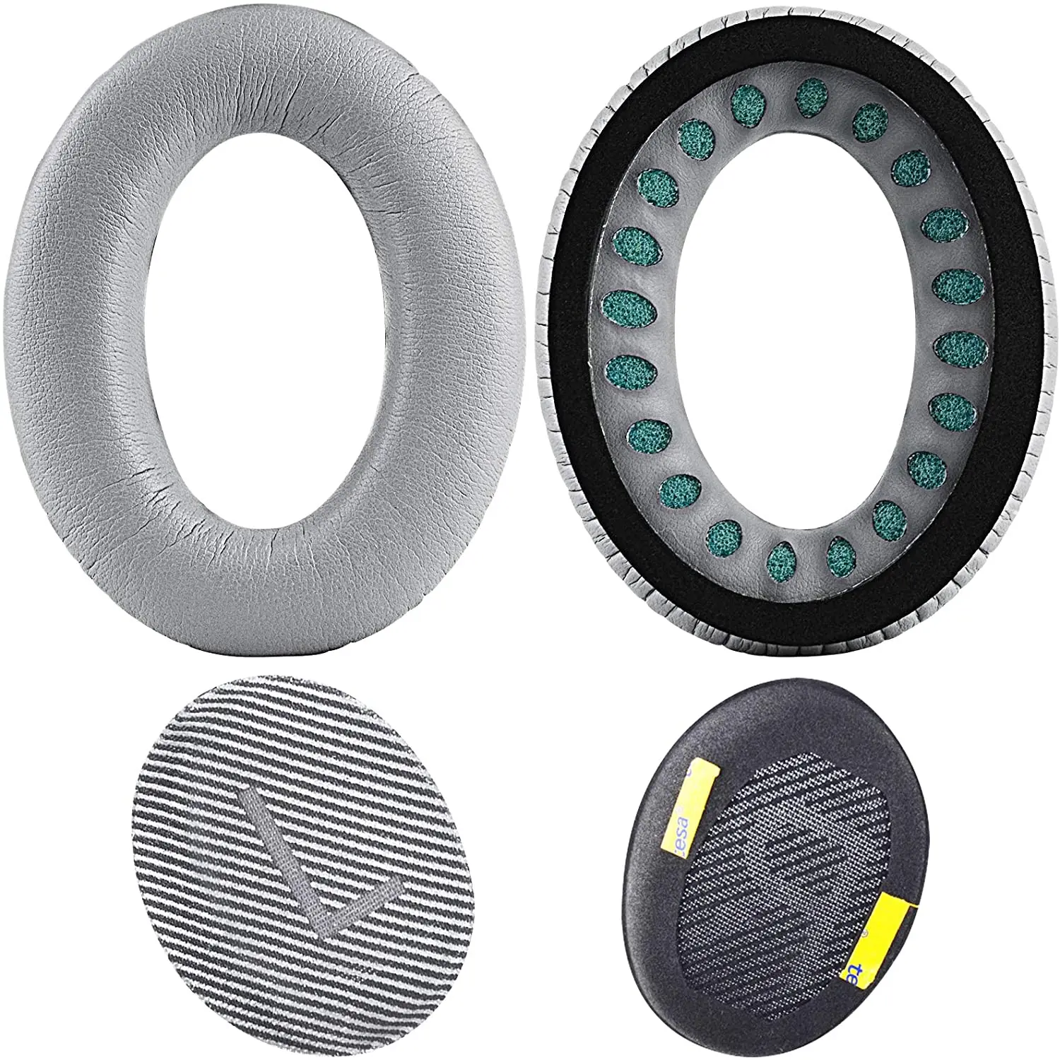 

QC35 Replacement Ear Pads Cushion kit Muffs Parts Compatible with Bose quietcomfort 35 ii Wireless Headphones.(Silver)