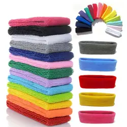 Women men Sport Sweatband Headband Yoga Gym Unisex Stretch Solid Color Safety Towel Basketball Tennis Badminton Hair Band