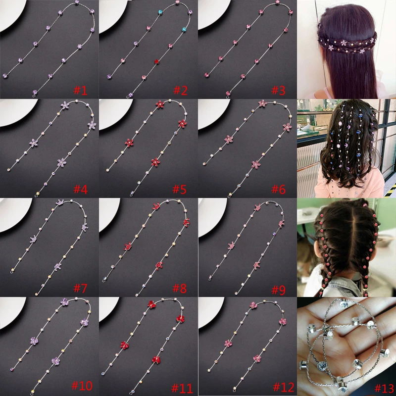 1PCS Fashion Beautiful Braid Hairpin Accessory Glitter Crystal Rhinestone Bridal Wedding Hair Extension