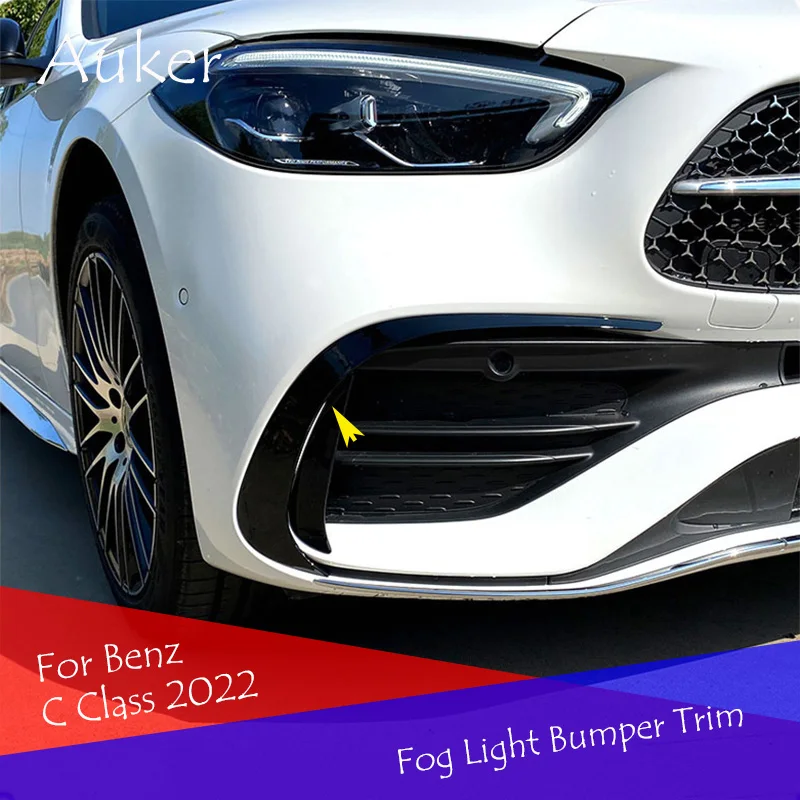 

Car Front Bottom Bumper Molding Grill Trim Cover Stickers Garnish Strips NEW Styling For Benz C Class 2022