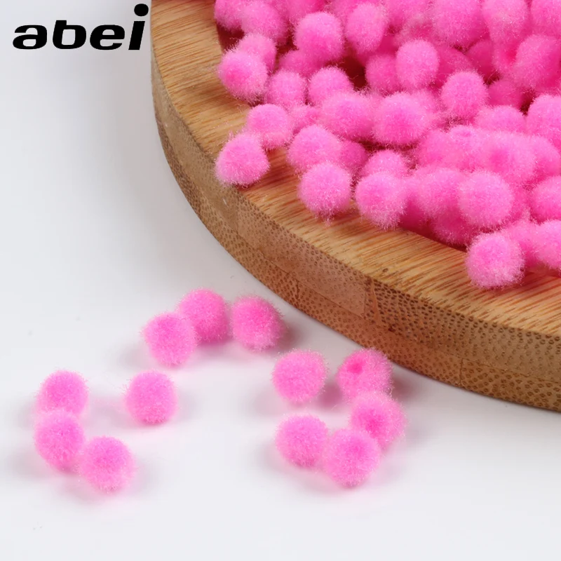 2000 sztuk/partia 6mm różowy pompon Ball miękkie puszyste Furball DIY Handmade rzemiosło akcesoria Wedding Party Decoration