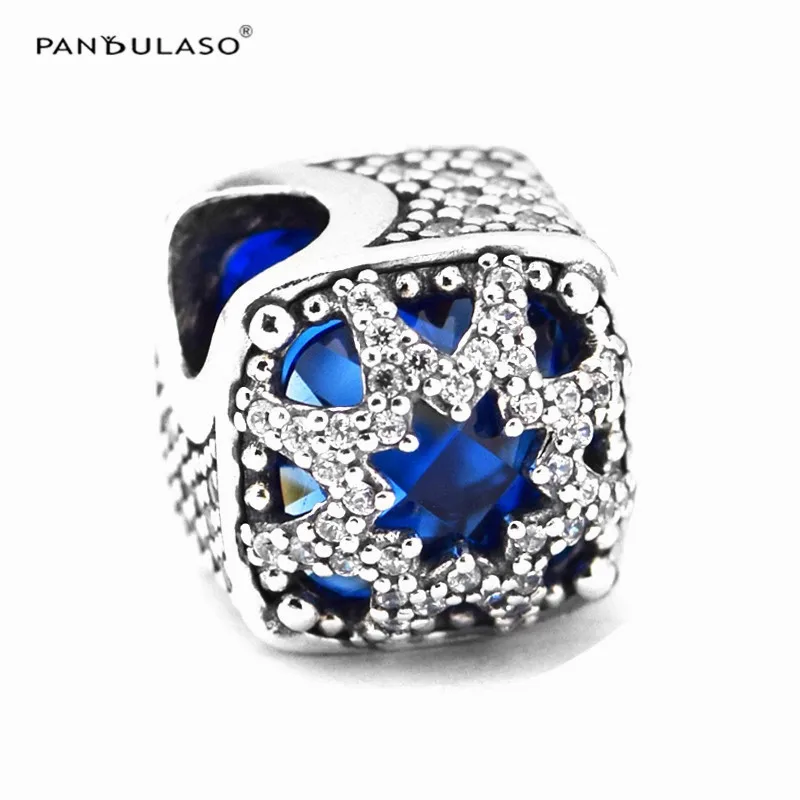 Beads For Jewelry Making Glacial Beauty Charm Blue Crystal Fits European Charms Bracelets Woman DIY Sterling Silver Jewelry