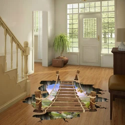 3D broken wall cosmic space wall sticker home decor living room bedroom floor decoration Removable decorative PVC material Mural
