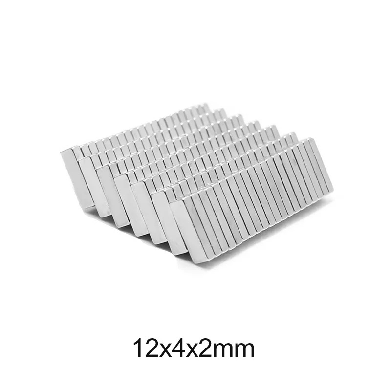 20~500PCS 12x4x2 mm Powerful Magnets Sheet 12mmX4mm Block Permanent Magnet 12x4x2mm N35 Thin Neodymium Magnet Strong 12*4*2 mm