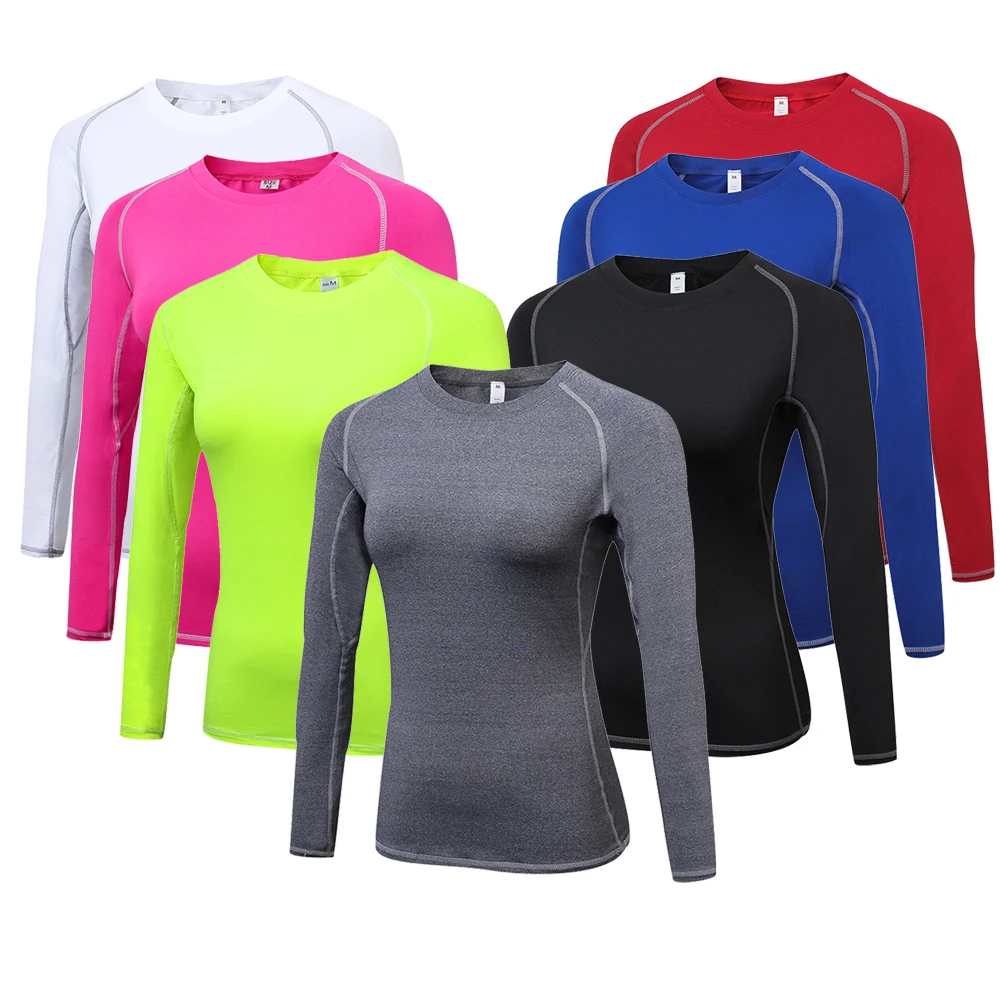 Female Rashguard Sports t-shirt Compression Long Sleeve Shirts Gym Clothing Running Tops Tees Blouses Shirts Jerseys Sweatshirts