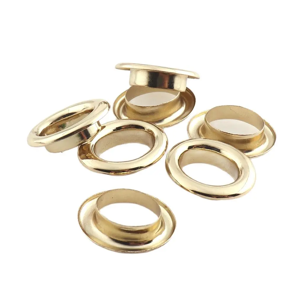 Metal Oval Light Gold Color Eyelets Inner Dia.15mm(5/8\'\') Grommets for Leather Craft Bags Webbing Hole Clothes DIY Accessories