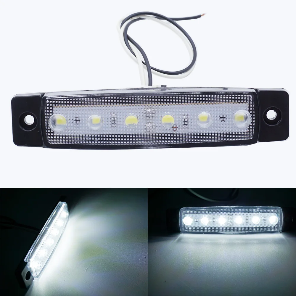 10pcs/30x 6 SMD LED Car Auto Truck Lorry Trailer Side Marker Indicators Turn Signal Lights Tail Warning Rear Light Lamp 24V 12V image 3