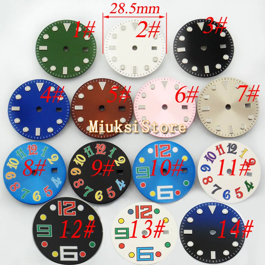 1 pcs 28.5mm watch sterile dials fit ETA 2836 2824 MINGZHU dg2813,DG3804 movement mens watch Watch Accessories