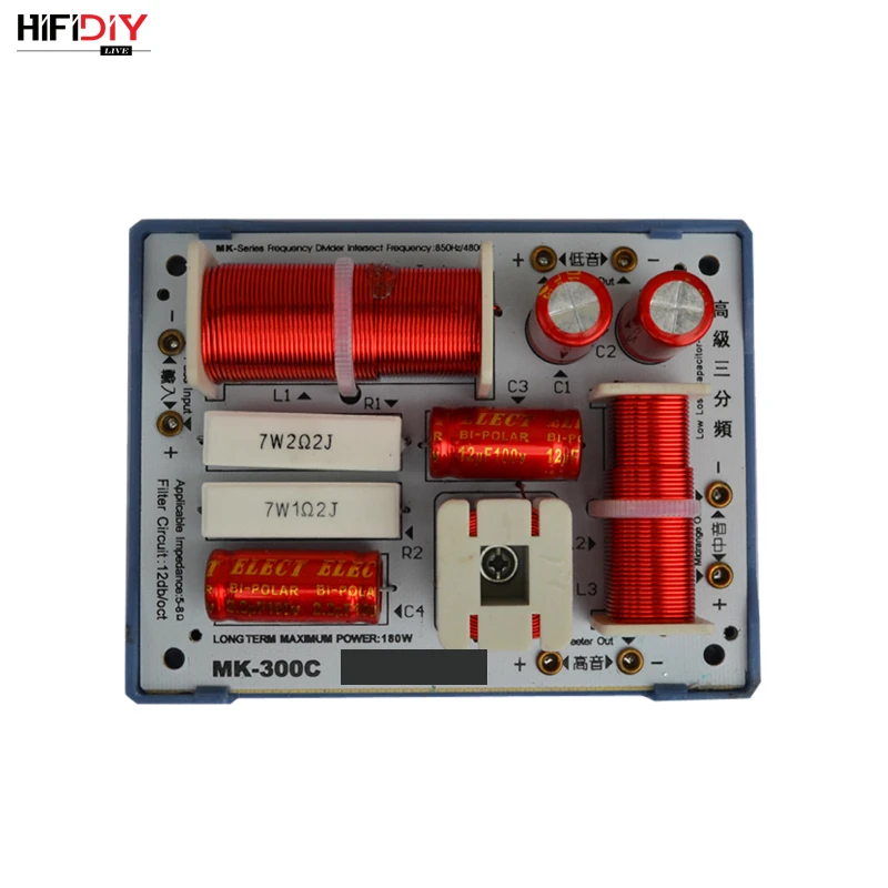 HIFIDIY LIVE  MK-300C 3 Way 3 speaker Unit (tweeter + mid +bass )HiFi Speakers audio  Frequency Divider Crossover Filters