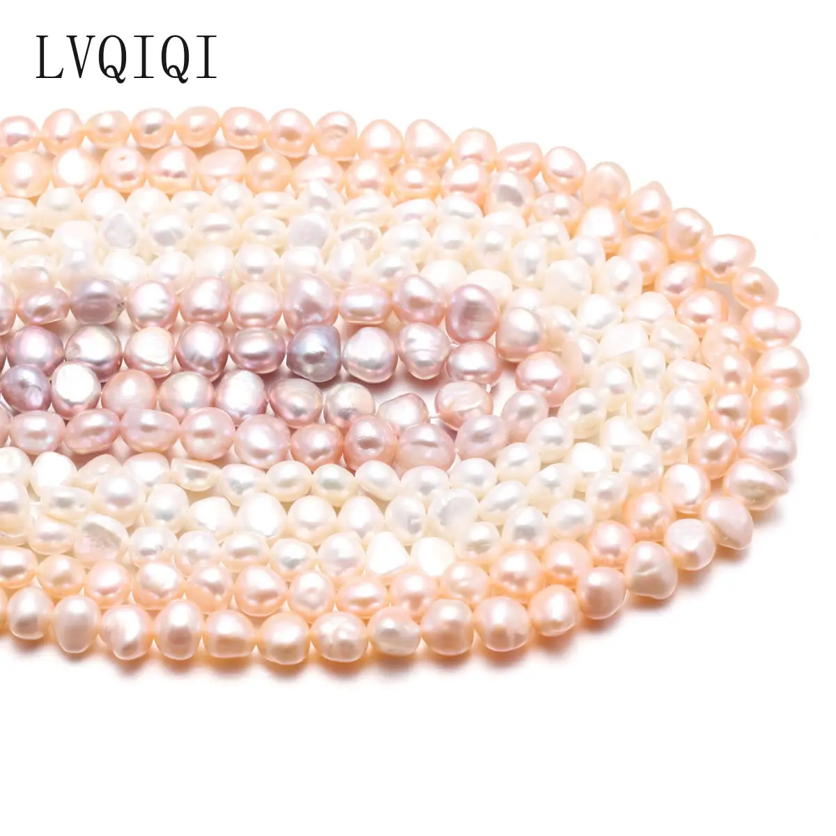 

LVQIQI Natural Freshwater Pearl Beads High Quality 36cm Punch Loose Beads for DIY Women Necklace Bracelet Jewelry Making 2 Color