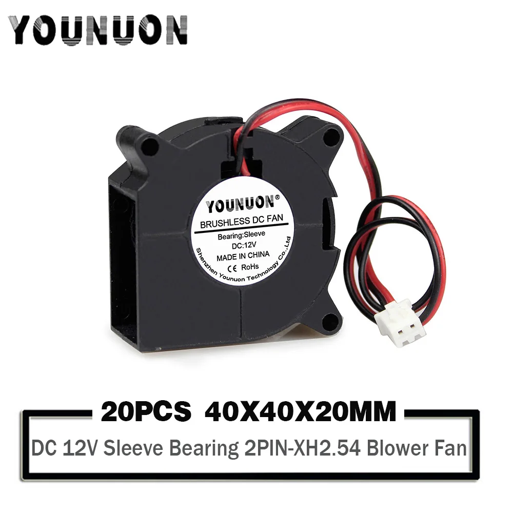 

20 PCS 12V 40x40x20mm DC Blower Fan Sleeve Bearing 4cm 40mm 4020 Brushless Mini Blower Fan for 3D Printer Cooler