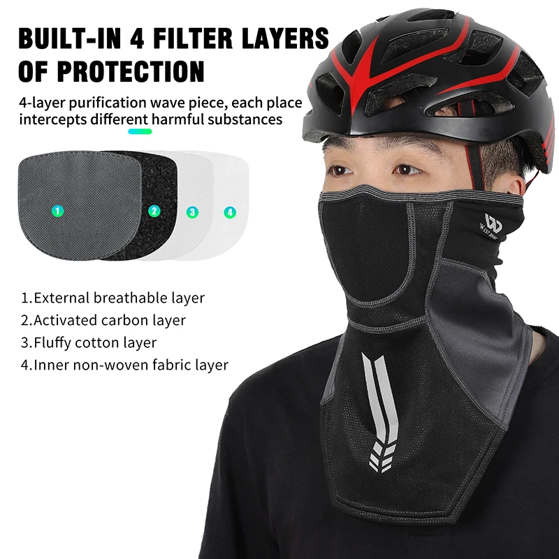 WEST BIKING Neck Gaiter with Filter Reflective Headband Bandana Head Wrap Scarf Neck Warmer Headwear Balaclava for Sports