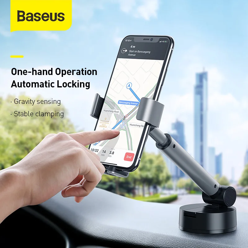 Baseus Gravity Car Mount Holder with Suction Base For 4.7-6.5 inch Mobile Phone Auto Car Phone Holder Adjustable Car bracket