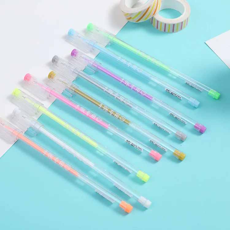 24 Pcs Colour Neutral Pen Graffiti Small Fresh Watercolor Pen Cute Candy Color Fluorescent Highlight 0.5m  Stationery