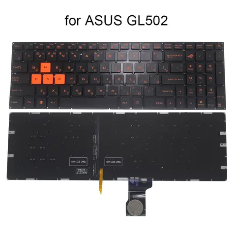 US RU-Clavier Russe Rétro-Éclairage Pour ASUS ROG Strix GL502VM GL502VT-DS74 GL502VY GL502 VS GL502V Claviers D'ordinateur Portable Orange continent capuchons