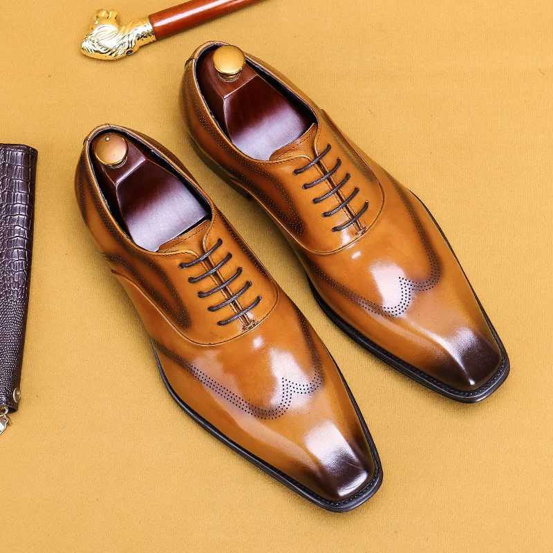 

men's hand painted, Genuine Leather Luxury Loafers Italiano Male Dress men designer Shoes Oxford Brogue fashion Free shipping