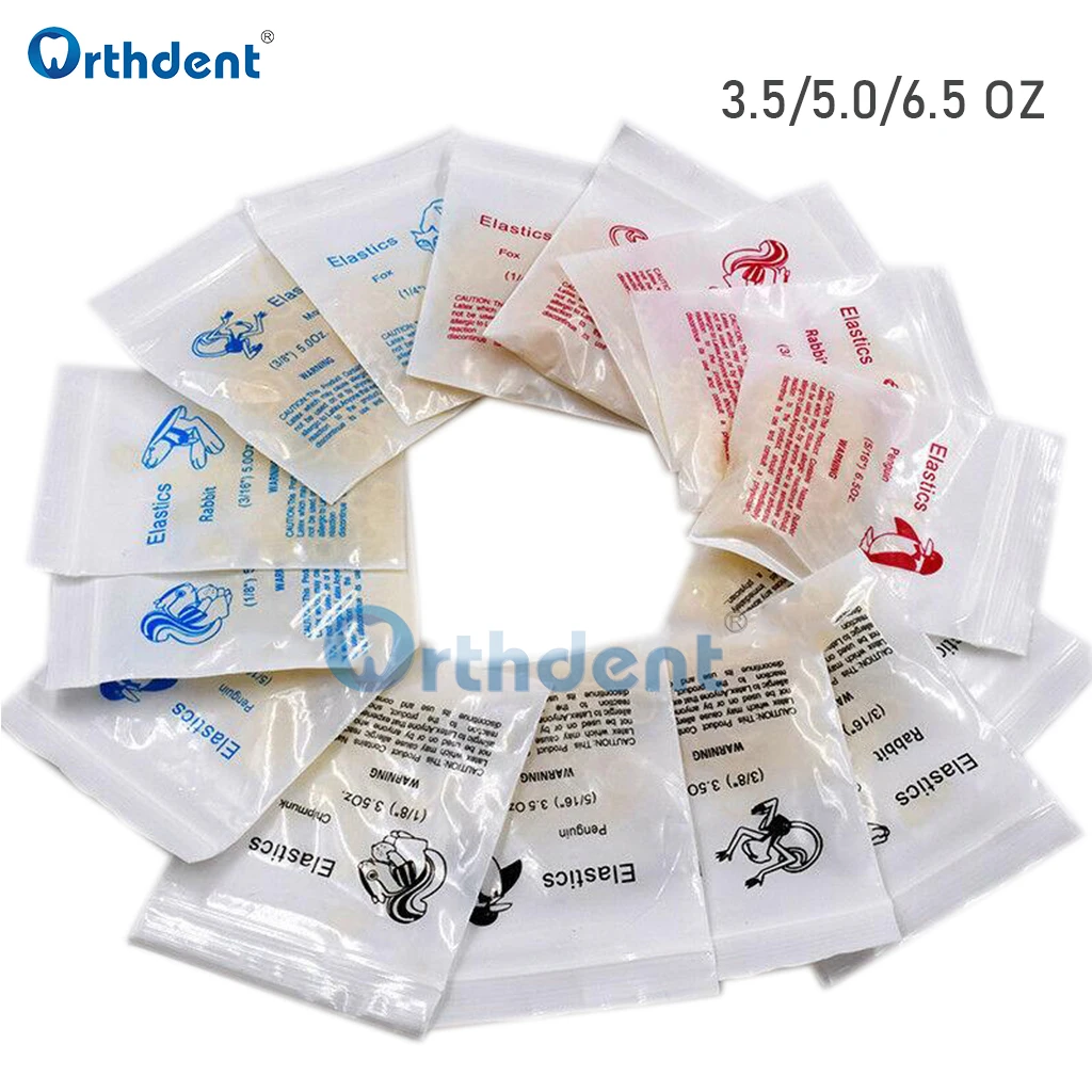 10 Bags Dental Ortho Rubber Bands For Braces Orthodontic Elastics Latex Ligatures 3.5/5.0/6.5 OZ Tooth Correction Accessories